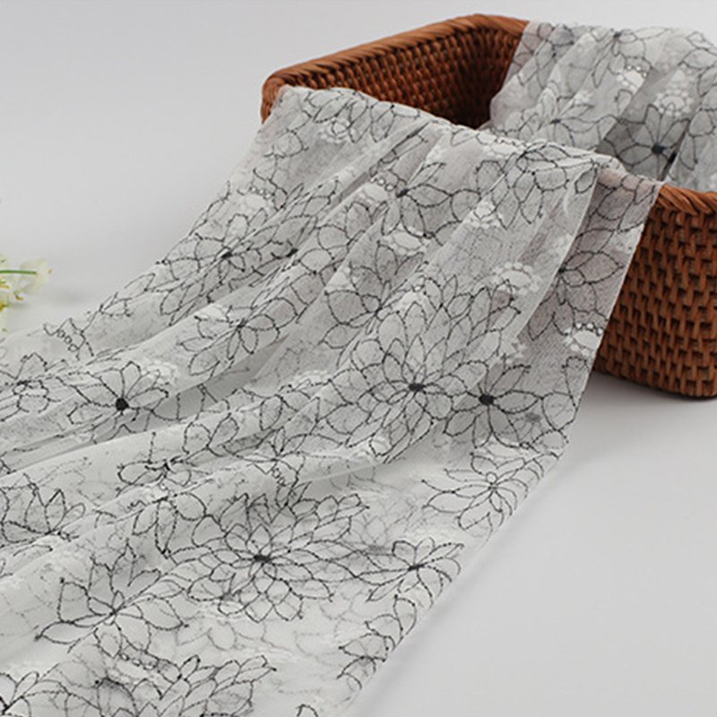Lace Fabric Dress White Polyester Warp Knit for Women's Wear Wholesale 7